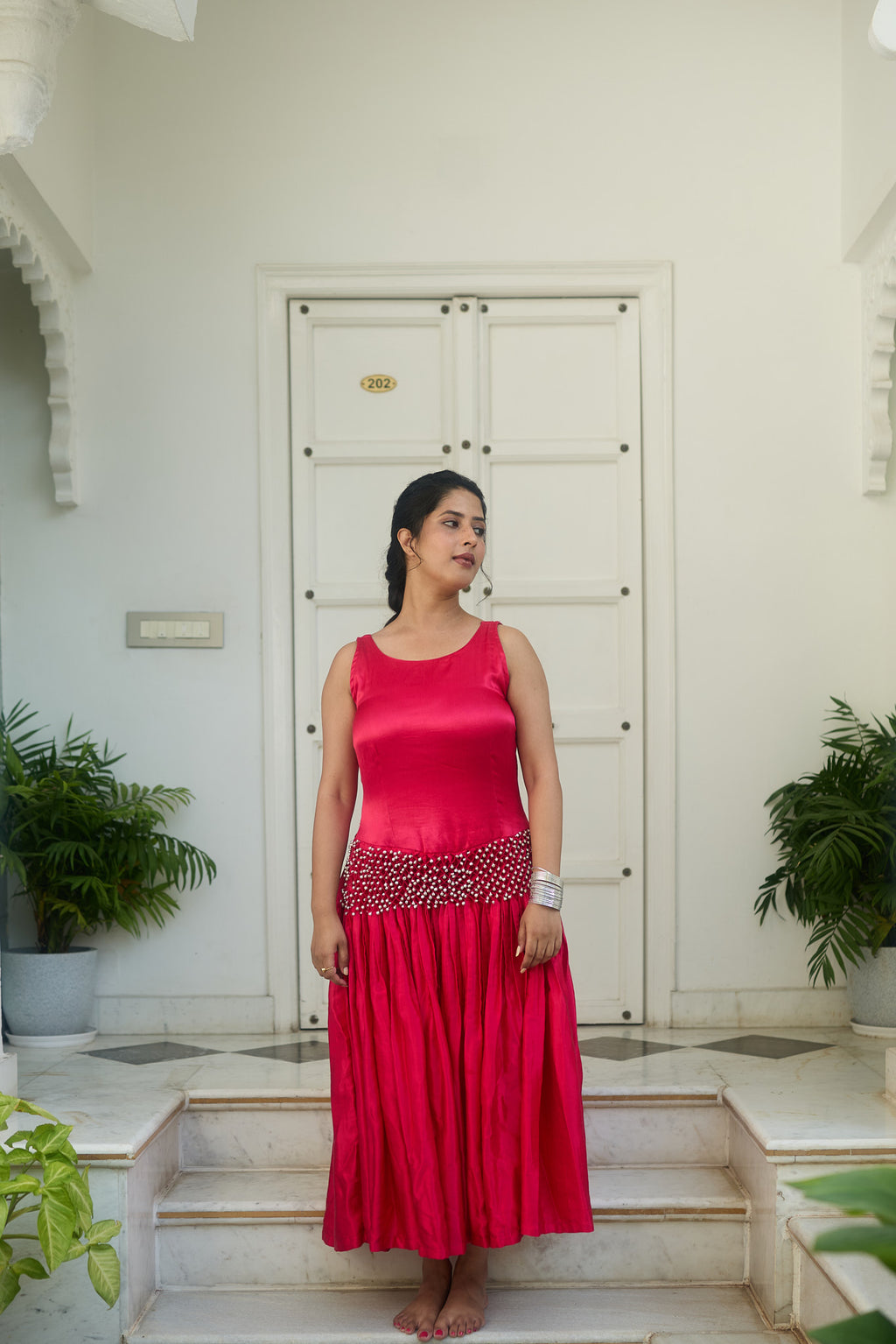Gajji Silk Smocked Ghunghroo Dress