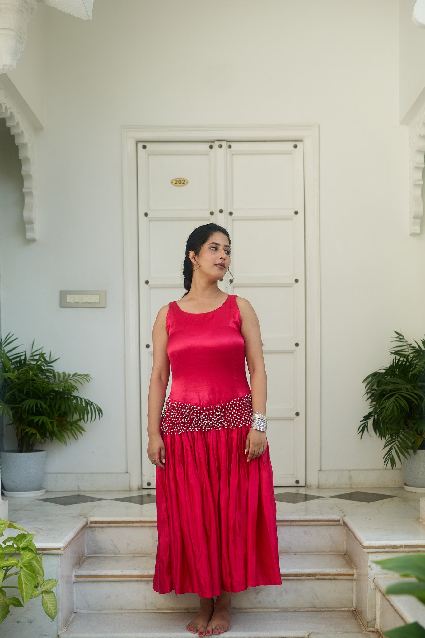 Gajji Silk Smocked Ghunghroo Dress