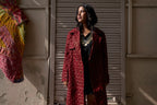 Red Gharcholi Up-Cycled Trench Coat