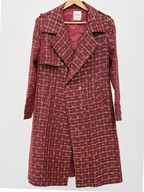 Red Gharcholi Up-Cycled Trench Coat