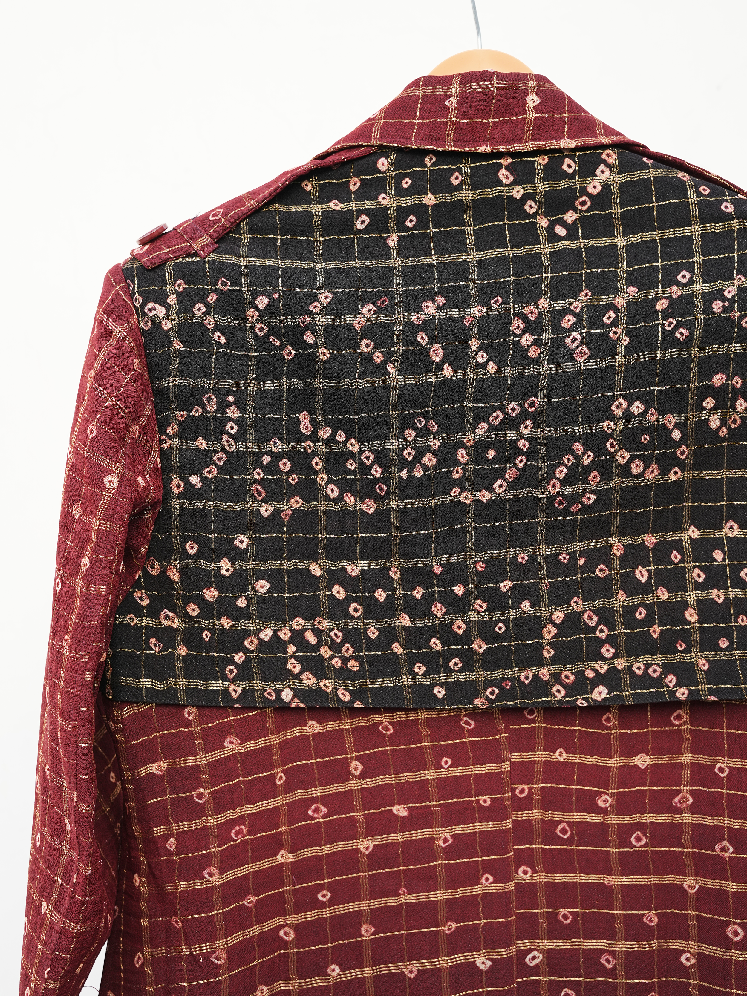 Red Gharcholi Up-Cycled Trench Coat
